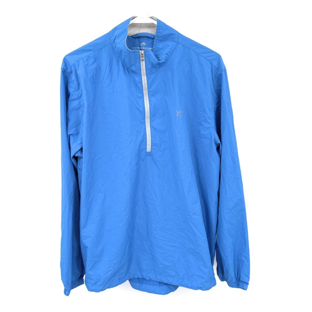Southern Tide Large Men's Blue 1/2 Zip Tide To Trail T3 Pullover Jacket Sz M